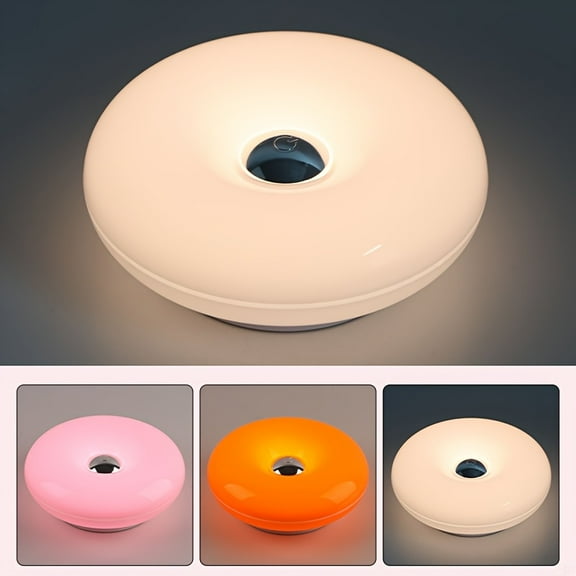 Modern Donut-Shaped Ambient Night Light, Rechargeable Wall Lamp with Three Color Temperatures, Touch Switch, Suitable for Decorative Lighting in Bedrooms, Study Rooms, Living Rooms, and Offices