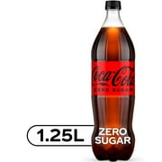 Coca-Cola Zero Sugar Soda Sugar-Free Soft Drink, 1.25 Liters Bottle