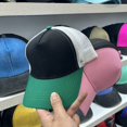 thumbnail image 3 of 1 piece Custom Logo Mesh Baseball Cap Men Summer Sunscreen Sun Visor Hat Text Design Women Adjustable Blank Trucker Caps beige yellow Adult, 3 of 6