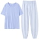 thumbnail image 4 of Pijamas de mujer de verano de algodón fino de manga corta pantalones lindos de dibujos animados sueltos de talla grande traje de ropa de casa, 4 of 6