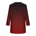 thumbnail image 5 of Womens 3/4 Sleeve Tops V Neck Dress T Shirt Casual Fall Gradient Color Fashion Tunic Tops, 5 of 6