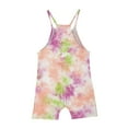 thumbnail image 4 of Aofany Girls Summer Jumpsuit Sleeveless Casual Tie-dye One Piece Romper Loose Fit Summer Spaghetti Strap Overalls Shorts Jumpsuit with Pockets 5-14 Years, 4 of 5