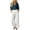Navy, variant on ClodeEU Women's 2 Piece Outfits ,Long Sleeve Button Down Shirt and High Waist Pleated Wide Leg Pants Set, Solid Color Casual Matching Set ,Women's Plus M