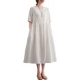 thumbnail image 1 of Homgeek Femmes Robe Ample avec Poches Manches Courtes Vacances Robe Décontractée, 1 of 7
