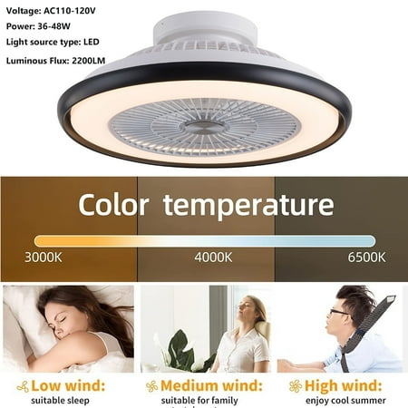 

2 in 1 Acrylic Ceiling Fan with Light Modern Led Chandeliers Fan for Bedroom Living Room Dining Room Kitchen Restaurant Remote Control and Timing Function White