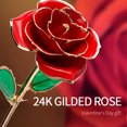thumbnail image 2 of Flor De Rosa Chapada En Oro De 24 Quilates Flor Pintada Real Rose Artesanía Hecha A Mano Día De San Valentín Día De La Madre Artesanía Scienceny HA020325-00, 2 of 5