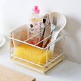 thumbnail image 3 of Soporte de esponja Almacenamiento de fregadero de cocina Soporte de esponja de hierro Cesta Soporte de utensilios Paño de limpieza y cepillos Jabonera Jabonera JFHHH pequeña, 3 of 4