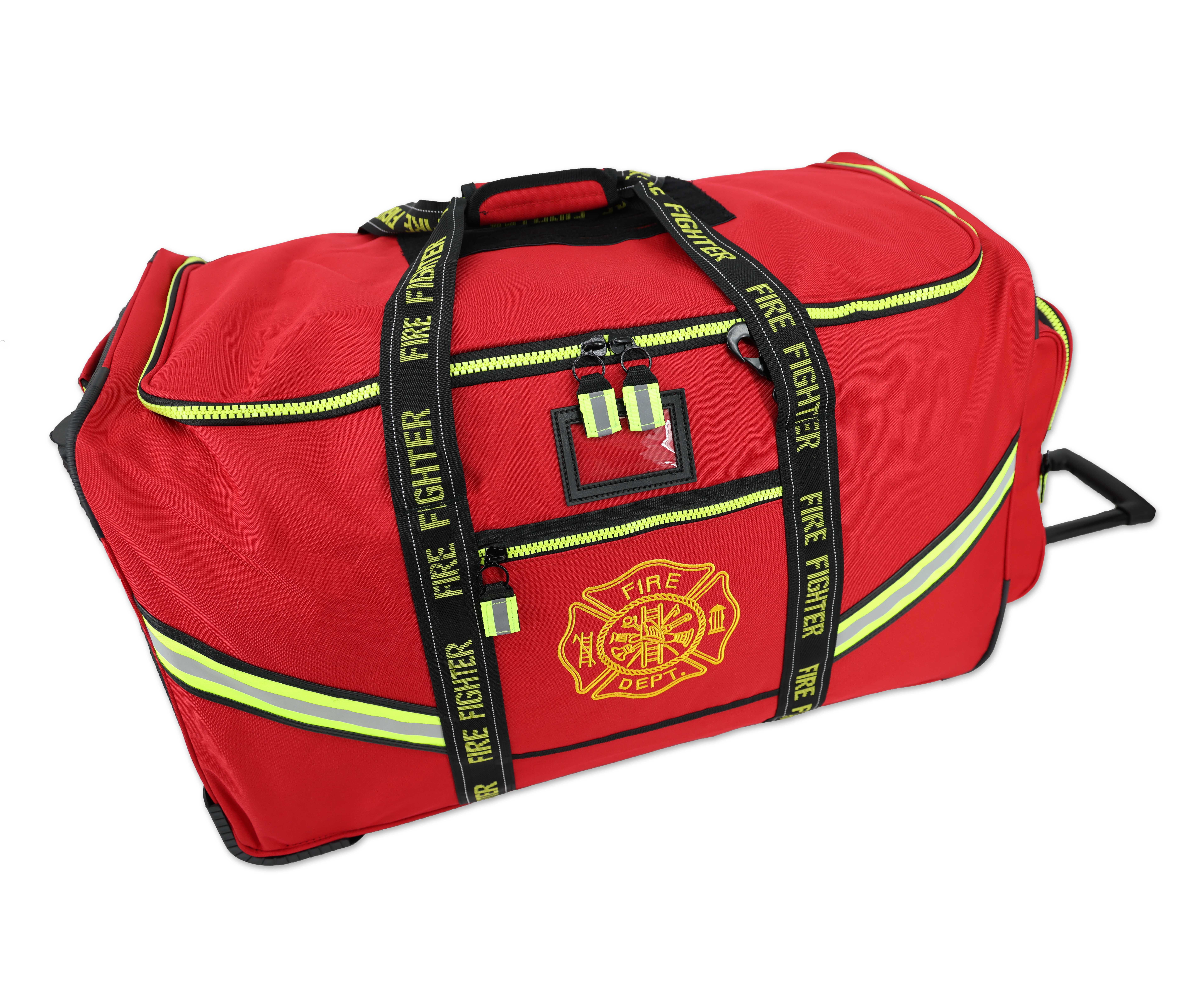 Lightning X Premium Rolling Firefighter Turnout Bunker Gear Bag w/ Wheels, Retractable Handle, Fully Molded