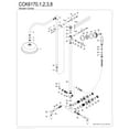 thumbnail image 3 of Kingston Brass CCK6173 Vintage Tub Wall Mount Rain Drop Shower System with Hand Shower in Antique Brass, 3 of 4