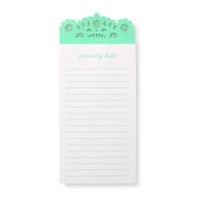 Roobee Laser Cut Mint Floral Magnetic Notepad