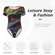 thumbnail image 4 of Fotbe Colorful Dragon Head Profile Body de Mujer con Cuello Redondo y Mangas Cortas, Sin Mangas Ajustado, Suave, Cómodo y Básico-Small, 4 of 7
