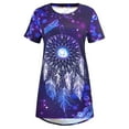 thumbnail image 4 of SMihono Hauts pour Femmes Été Chic Décontracté Mode Féminine Décontractée Col Rond Ethnique Vintage Imprimé Manches Courtes T-Shirt Top Oversize T-Shirt pour Femmes, 4 of 4