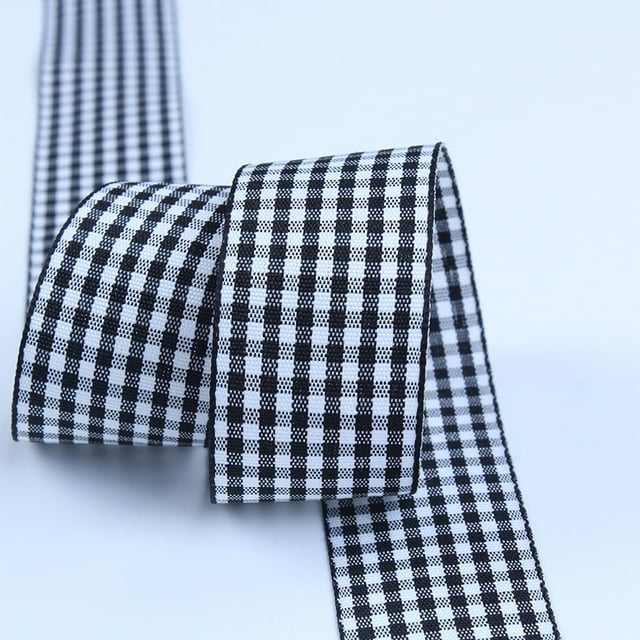 6mm Wide Lattice Plaid Ribbons Bow Ribbon Gift Wrapping Polyester Ribbon Handmade DIY Accessories,50 Yards Color 12