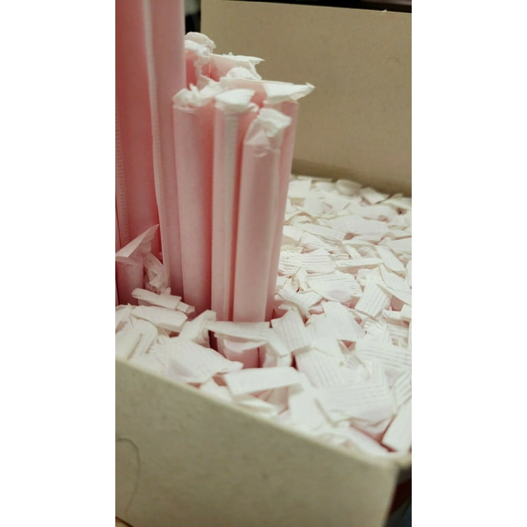 300 count 8-3/4 Clear Plastic Straws with Paper Wrapped Drinking Straws