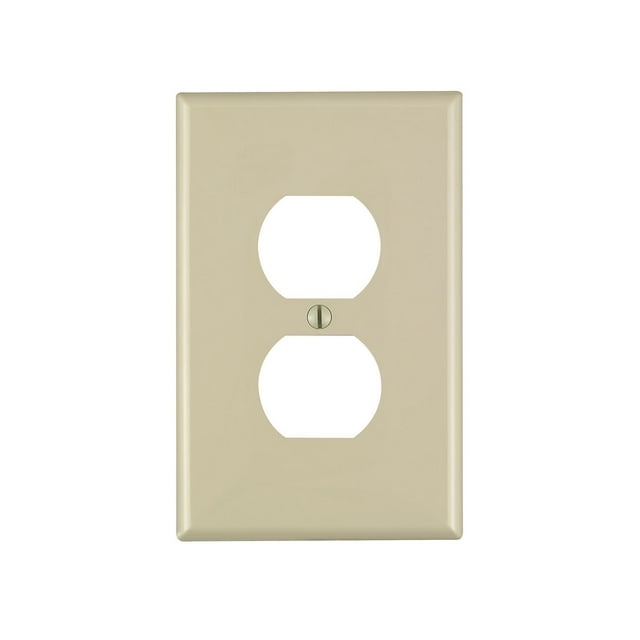Placa de pared Leviton con receptáculo dúplex de 1 elemento Midway Ivory PJ8-I