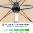 thumbnail image 5 of Riedhoff 9 feet Patio Umbrella with 32 LED Solar Lights, 8 Ribs, Tilt Crank, Tan, 5 of 6