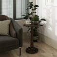 thumbnail image 3 of COZAYH Pedestal Small Drinking Table, Traditional Tray Top End Table, Espresso, Round, 3 of 7