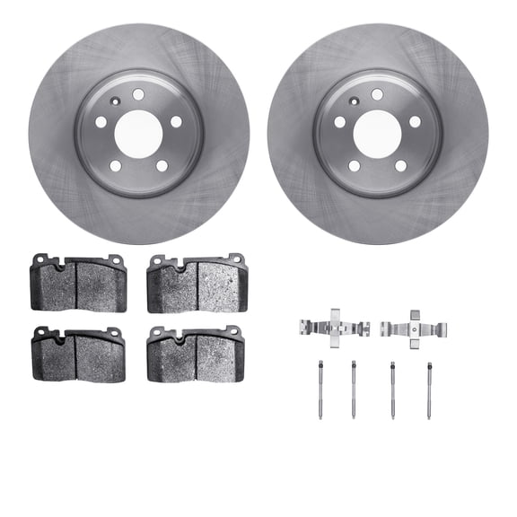 Dynamic Friction Company Front Brake Rotors with 5000 Euro Ceramic Brake Pads includes Hardware 6612-73247