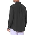 thumbnail image 3 of INSPIRE CHIC Men's Back to School Dress Shirts Long Sleeve Button Down Business Contrast Shirt S Black, 3 of 6