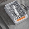 thumbnail image 6 of Stainless Steel Sifting Litter Box with Lid,Extra Large Sifting Cat Litter Box for Pine Pellets & Cats,Metal Pellet Sifter Litter Pan System for Odor Control with Scoop(Dark Gray), 6 of 9