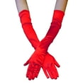 thumbnail image 2 of Women's Party Opera Night Club Stripper Bridal Evening Wedding Satin Arm Hand Sleeve Long Gloves ? RED, 2 of 2