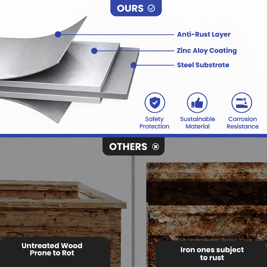 ModFusion 8x4x2 ft Galvanized Raised Garden Bed Kit with Rubber Edge, Ground Anchors, 479-Gallon Corrugated Wavy Metal Planter Box, Outdoor Vegetable Gardening, Silver