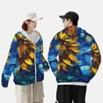 thumbnail image 4 of Balery Sunflower Starry Night Vibes Sudadera ligera de manga larga con capucha y protección solar UPF 50+ para hombre y mujer, ideal para pesca y running-X-Large, 4 of 7