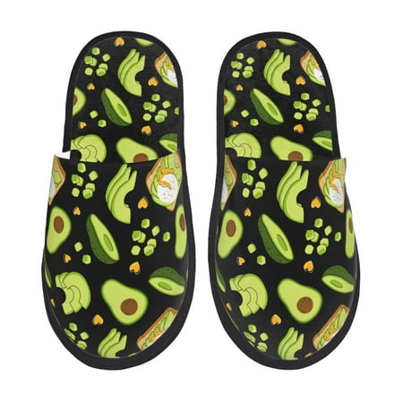 Balery Avocado Toast Slient Indoor Furry Fleece Comfort House Shoes Soft Non-Slip Home Shoes Cotton slippers House Slippers-- Medium