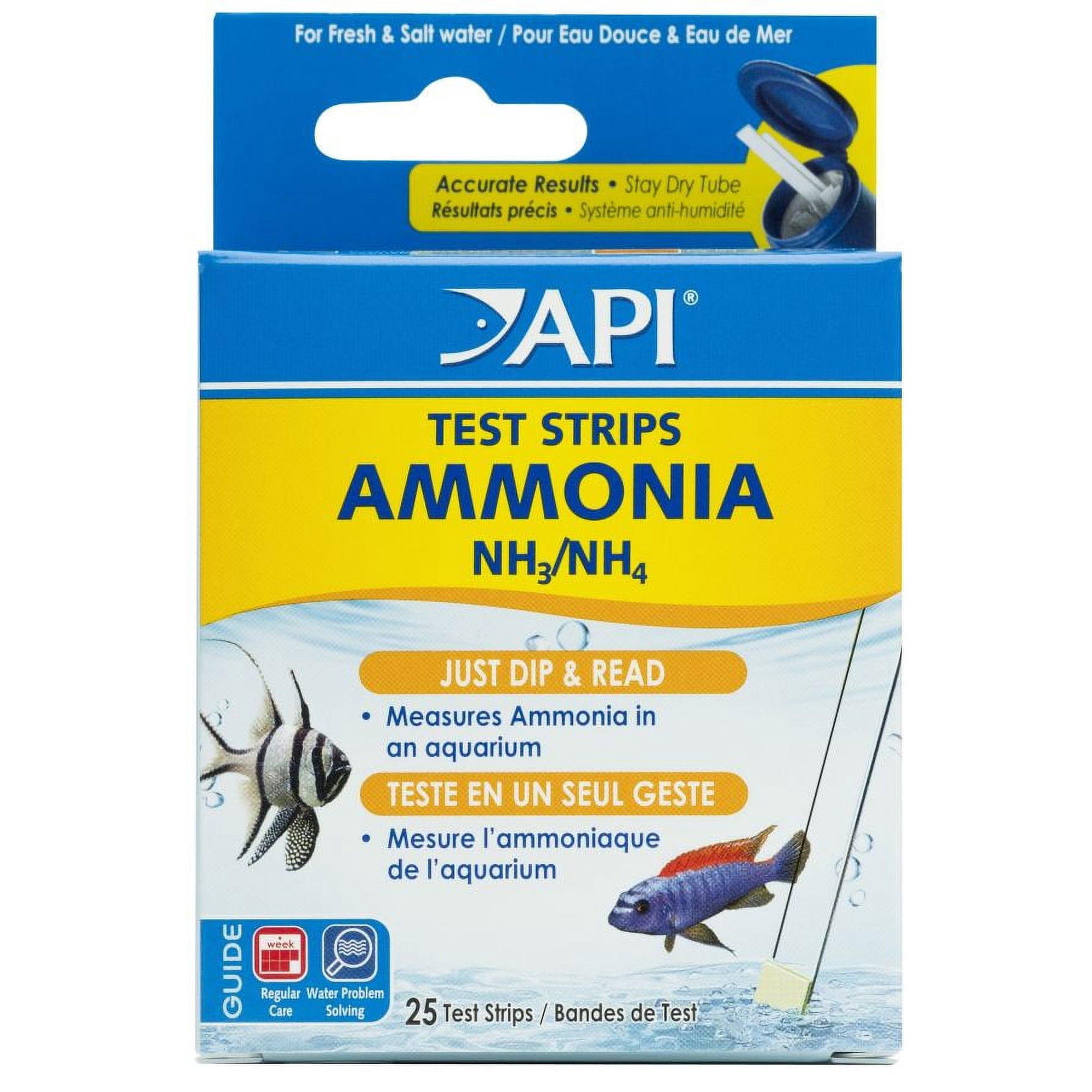 API Ammonia Test Strips [Aquarium, FW & SW Testing & Reagents] 25 Strips
