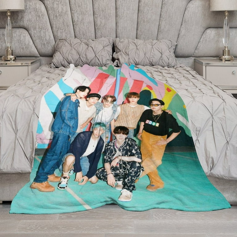 Kpop BTS Super Soft Throw Blanket Ultra Soft Flannel Blankets Home Furnishing Blanket Sofa Blanket 50 X40