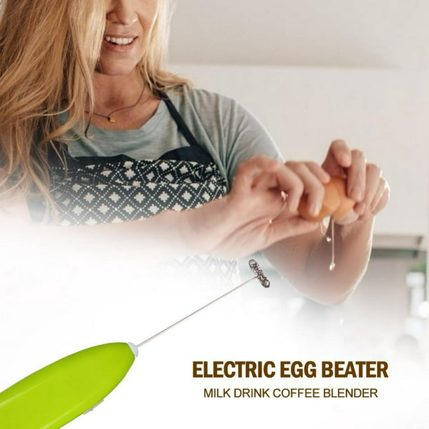 Batería de Cocina Batidor de huevos eléctrico Bebida de leche Licuadora de café Batidor de huevos Agitador (Verde)
