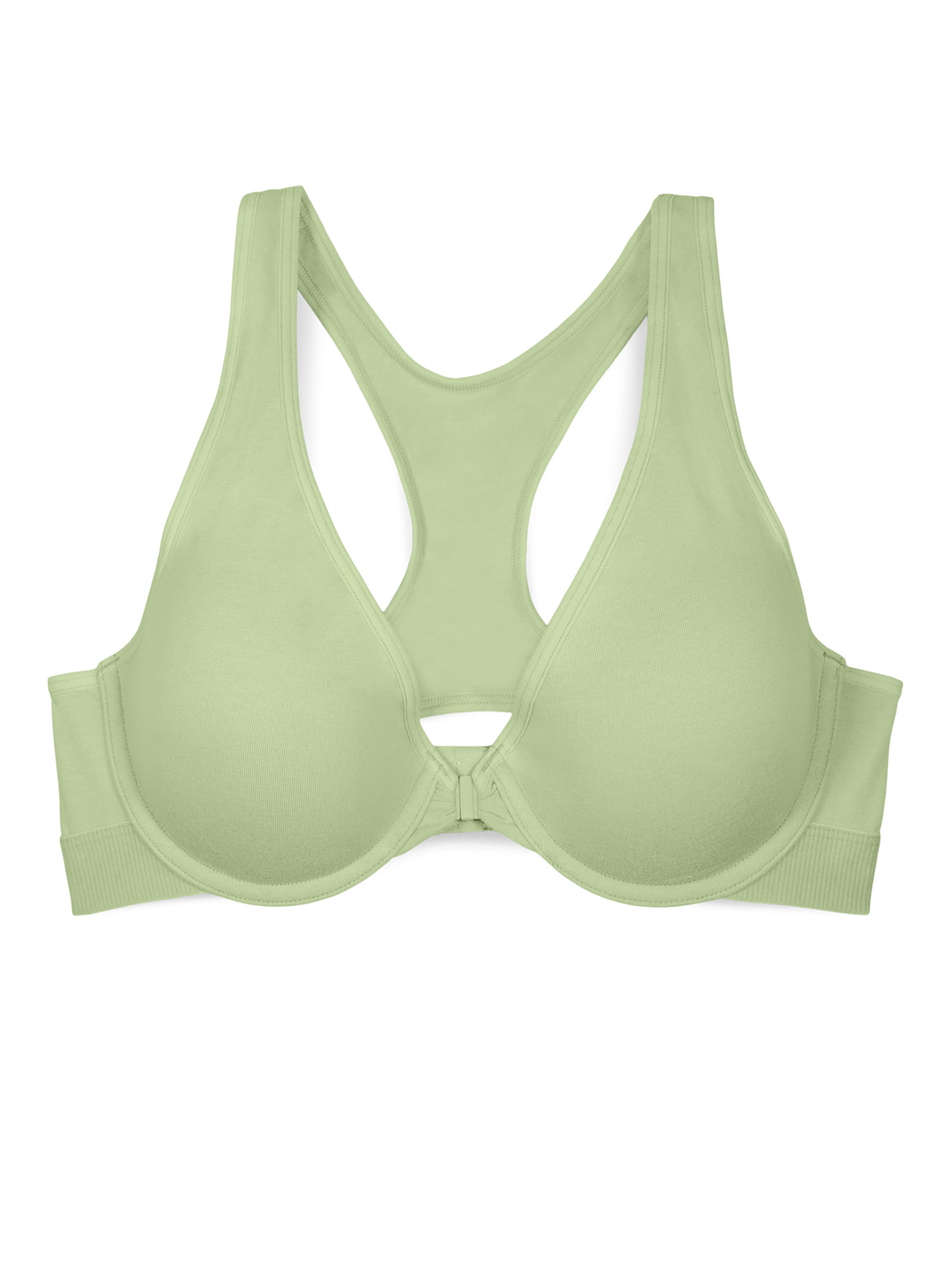 Smart & Sexy Women's Comfort Cotton Front & Back Close Racerback Bra Glass  Green 34b : Target