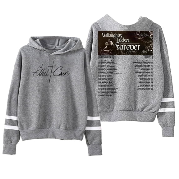 Ethel Cain Merch The Willoughby Tucker Forever Tour Hoodie - Unisex Pocketless Double-Sleeve Casual Sweatshirt,L,Gray
