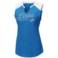 thumbnail image 2 of Women's Majestic Blue/White Detroit Lions V-Notch Muscle Tank Top, 2 of 3