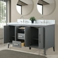 thumbnail image 3 of Vanity Art 60” Double Sink Bathroom Vanity Cabinet with Engineered Marble Countertop, 3 of 11