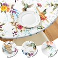 thumbnail image 4 of Pioneer Flower Floral Print Pattern Round Fitted Tablecloth with Elastic Edge,Dining Table Cover Waterproof,Outdoor Round Tablecloth for Camping,Dining,Indoor and Outdoor, 4 of 7