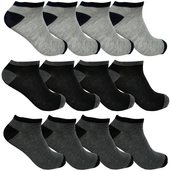 Men's No Show Ankle Socks, 12 Pairs Patterned Designs, Colorful Casual Athletic Fun Sport Sock (Goal/Soccer Print)