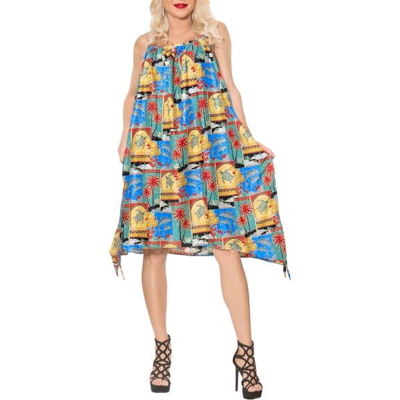 HAPPY BAY Women's Beachwear Summer Swim Beach Cover ups for Swimwear Women Swimsuit Coverups for Women Cover-up Spaghetti Strap Dress 1X Green_AC186