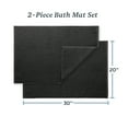 thumbnail image 2 of WelHome 2 Piece Bath Mat Set, 100% Cotton Floor Towels, 20" x 30", Terry Loop, Reversible, Machine Washable, Ultra Soft & Absorbent Bathtub Mats - Black, 2 of 6
