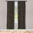thumbnail image 3 of Ambesonne Geometric Window Curtains, Lettice Circles Stripes, Each 28" W x 84" L, Dark Khaki and Dried Rose, 3 of 3