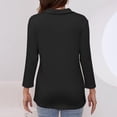 thumbnail image 5 of T Shirts For Women Womens Tops V Neck 3/4 Sleeve Tops Quarter Zip Collared Shirts Shirts Summer Tees, 5 of 6