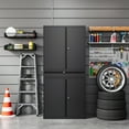 thumbnail image 6 of STANI Metal Garage Storage Cabinets with Drawer, 4 Doors Tool Storage Cabinet with 2 Adjustable Shelves, 71" Steel Locking Locker for Garage Utility Room Home Office (Black, 0 Wheel), 6 of 8