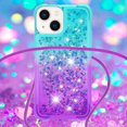 thumbnail image 4 of Funda para iPhone 14 Plus Brillantina Líquida Divertida Reluciente y con Cristales en Movimiento Cuerpo Cruzado con Cordón Ajustable, 4 of 5