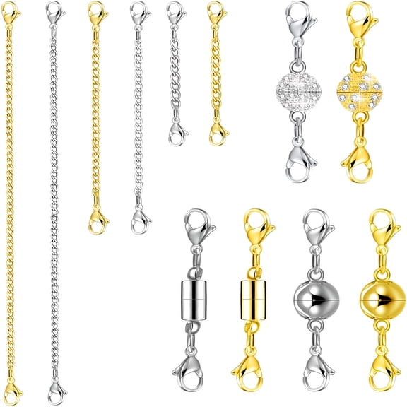 DESIGNICE 12 Pcs Necklace Extenders, Chain Extenders Necklaces Chain Extenders for Women
