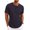 Navy, variant on Men's Vertical Ribbed Henley T-Shirt Short Sleeve Button Placket Casual Textured Top