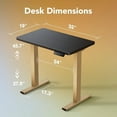 thumbnail image 2 of 32" Small Electric Standing Desk Adjustable Height, 4 Memory Height Settings, Sit Stand Up Desk for Home Office & Computer Workstation, Black and Gold Frame, 2 of 10
