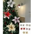 thumbnail image 3 of 23Cm Sparkling Christmas Flower Decor 2Pcs:Perfect For Tree & Wedding Decoration, 3 of 7