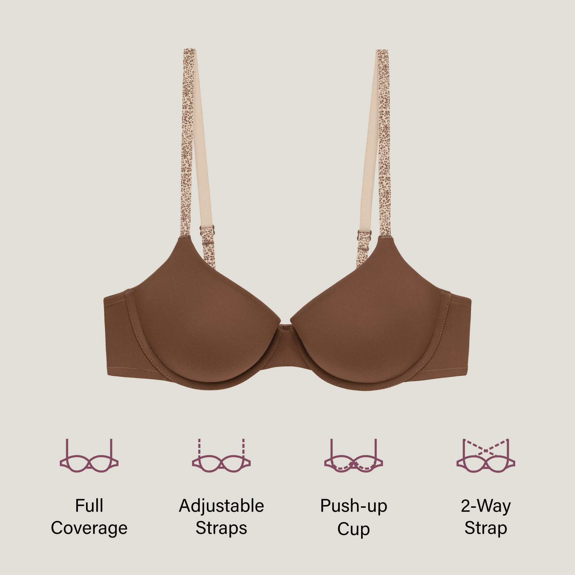 BLAKE & CO. Women's Micro Underwire Push Up Bra with Adjustable Straps, 2-Pack, Sizes 34B-40DD
