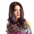 thumbnail image 2 of SUCS Novel Gradient Purple Long Curly Woman Wig Simulation Hair Wigs + Free Wig Cap Shipping on Time, 2 of 5