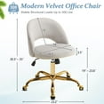 thumbnail image 2 of Ktaxon Office Desk Chair Adjustable Flannel Computer Task Chair Small Rolling Vanity Stool with Wheels for Study Make-up Dressing Gray, 2 of 7